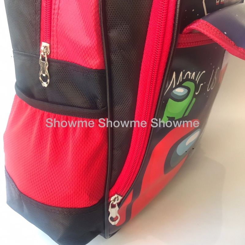 SHOWME TAS RANSEL ANAK SEKOLAH TK 14inci  KARAKTER LAKI   3 RUANG - KUALITAS PREMIUM - AMONG US ONLINE GAME