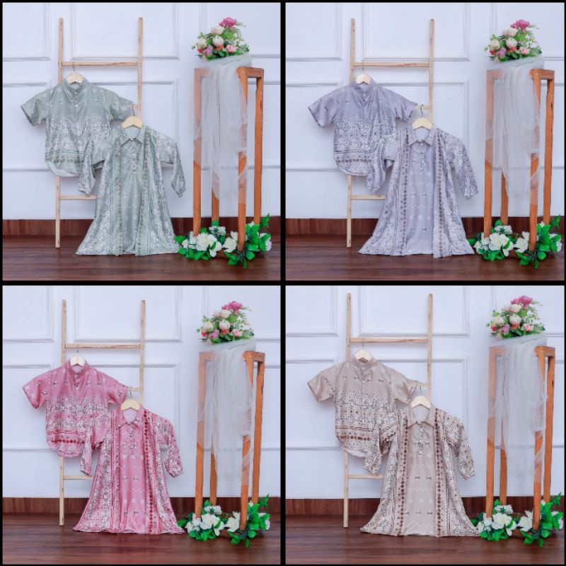 Couple Anak 1-3 Tahun Bahan Full Silk Premium Gamis Koko Baby