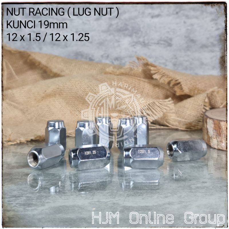 NUT RACING 19mm - MUR BAUT RODA RACING KUNCI 19 12 X 1.5 - 12 X 1.25