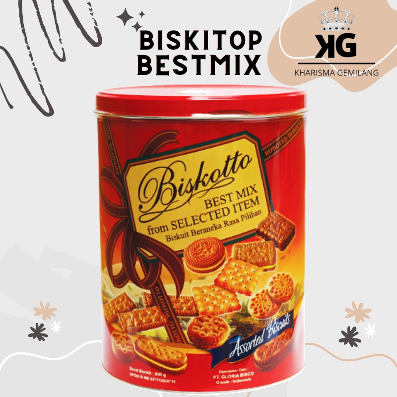 

BISKITOP - BEST MIX 600gr Biskuit Kaleng Lebaran Biskuit Waffer Cream Sandwich Biscuit Parcel Murah