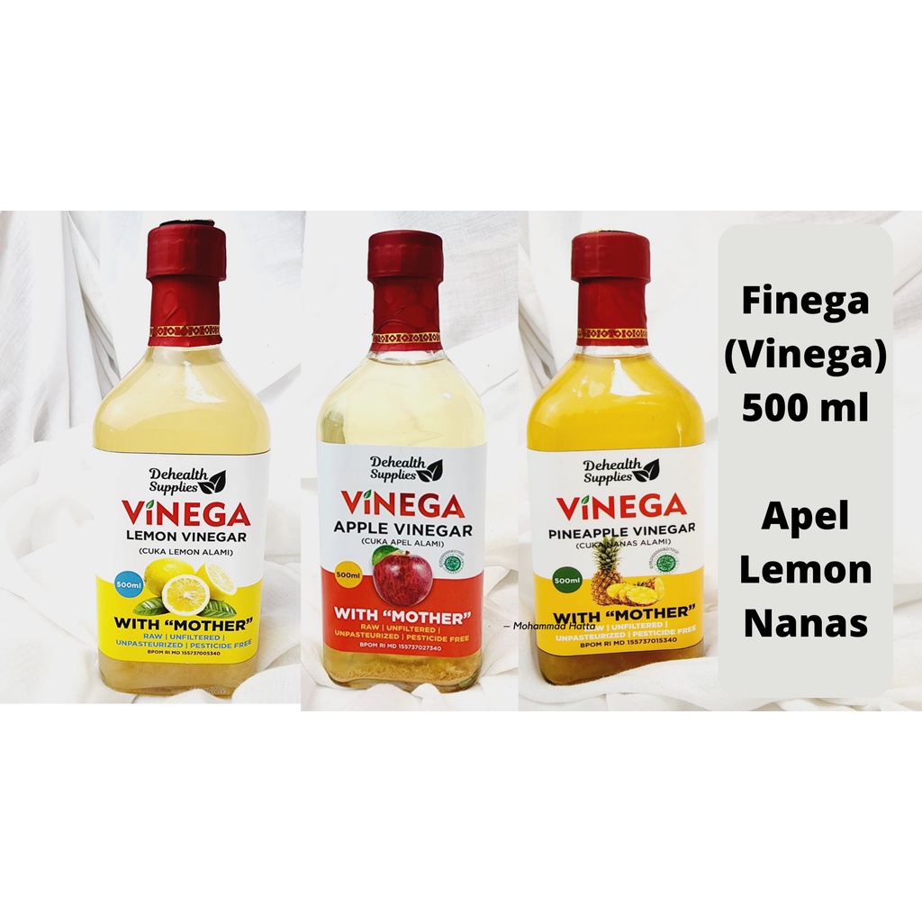 

500 ml Finega Vinega Cuka Apel / Nanas / Lemon | Apple / Lemon / Pineapple Cider Vinegar Dehealth Supplies