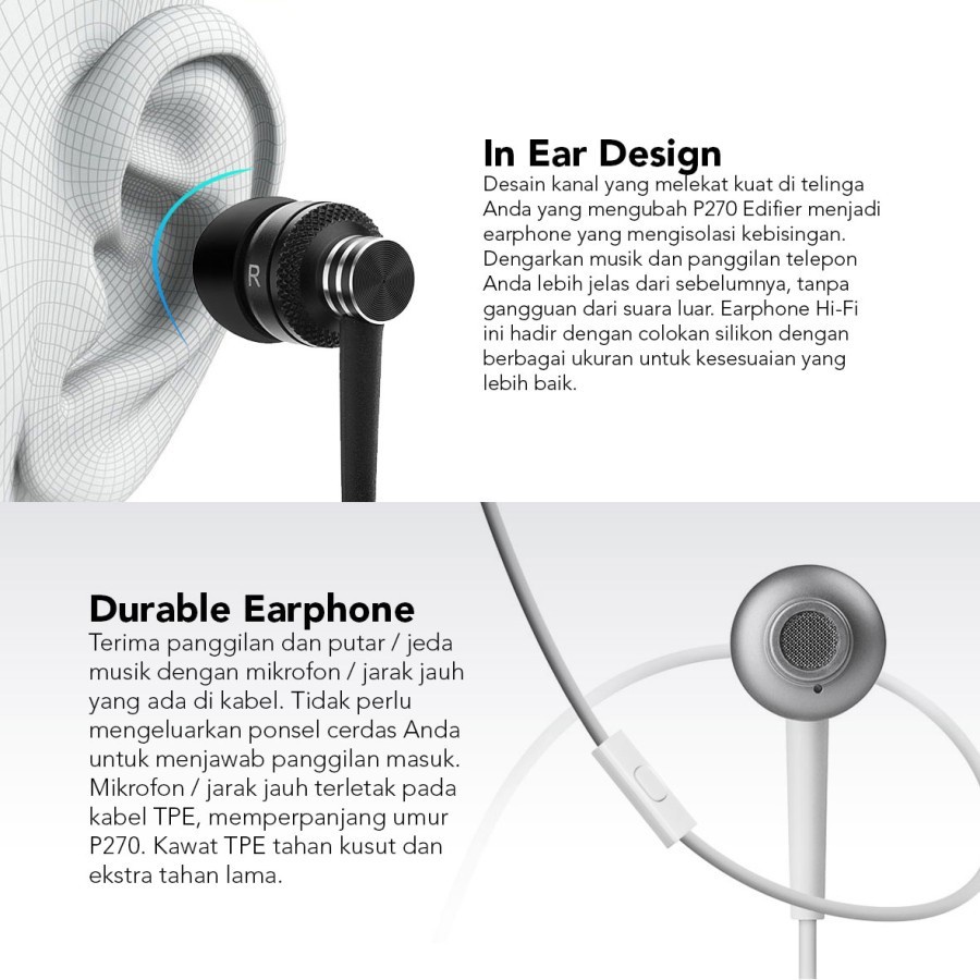 Earphone Edifier P270 with Mic