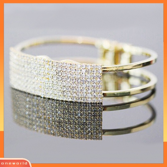 {oneworld} Mode Baru Elegan Wanita Bangle Gelang Gelang Kristal Cuff Bling Lady Hadiah