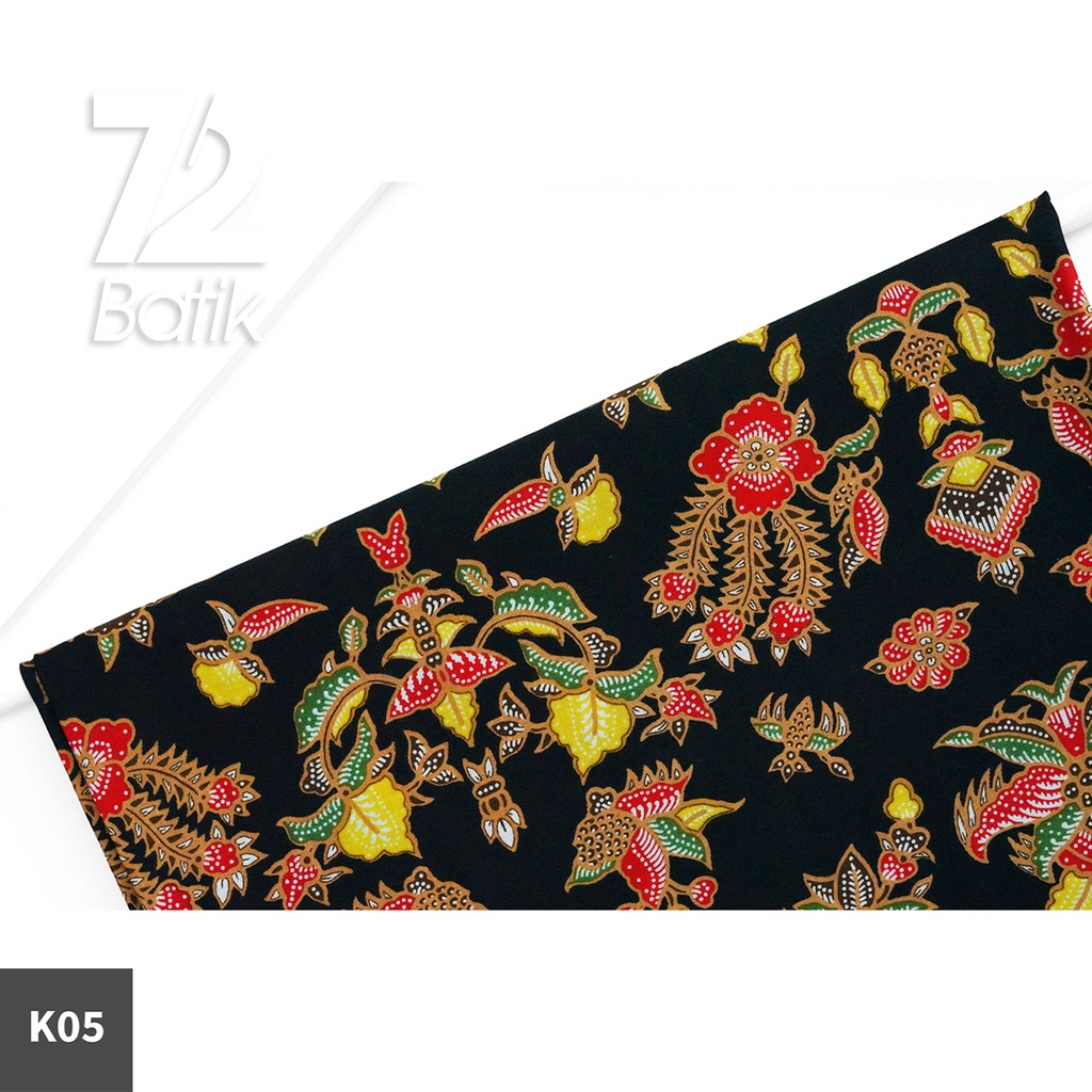 KAIN BATIK PREMIUM Bahan Katun Motif Kembang Timbangan Hitam 722756 Cap 72 Jarik Jarit Samping Kebat Panjang Batik Katun Modern Premium Bahan Seragam Batik Pernikahan Kantor Keluarga Murah Kamen Jadi Batik Bali Lembaran