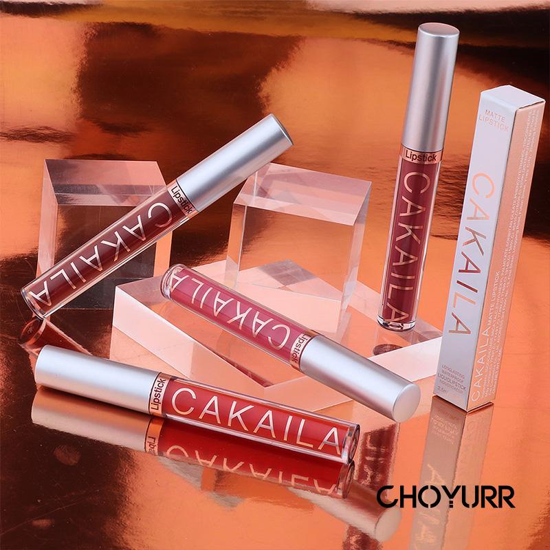 【COD】CAKAILA Lipstik 5 Warna Matte Velvet Tahan Air Lipstick Liquid Waterproof Long Lasting Non Stick Cup Lip Makeup-CH