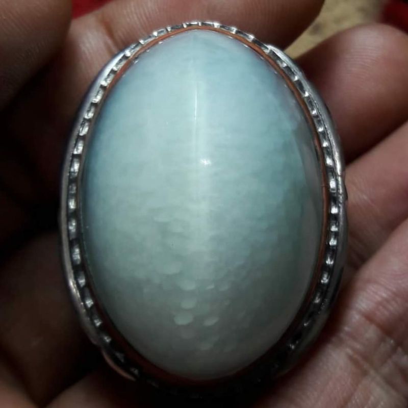 Cincin Batu Pandan Kapas Sembur Biru A408