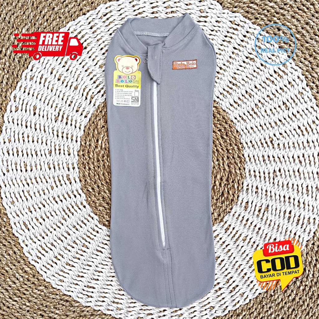 SALE 7.7 Serian Abu - 3 pcs Bedong Instan Resleting GREY SERIES merk SNI Bolo - Bolo / Bedong Bayi INSTAN Serian Abu