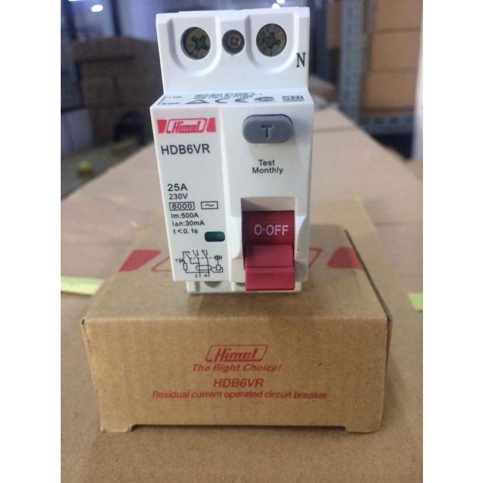 ELCB / RCCB 2P 25A 30mA HDB6VR HIMEL