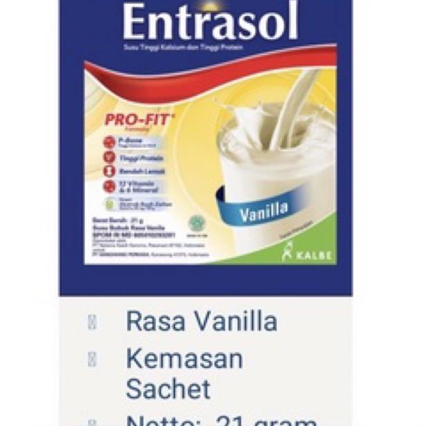 

Kekinian.. Entrasol Vanila / Coklat sachet renceng 21 gr ZBM