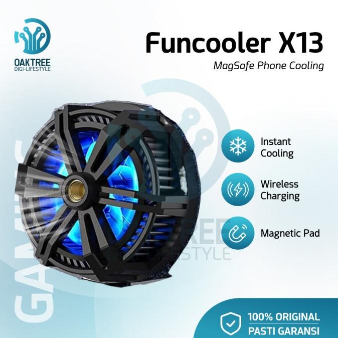 Funcooler X13 Radiator Pendingin HP Magnet Fan Cooler Wireless Charge