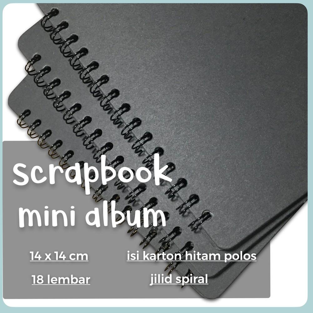 

YYWOM9399 scrapbook mini photo album black hitam rounded square kotak by tat tet tot