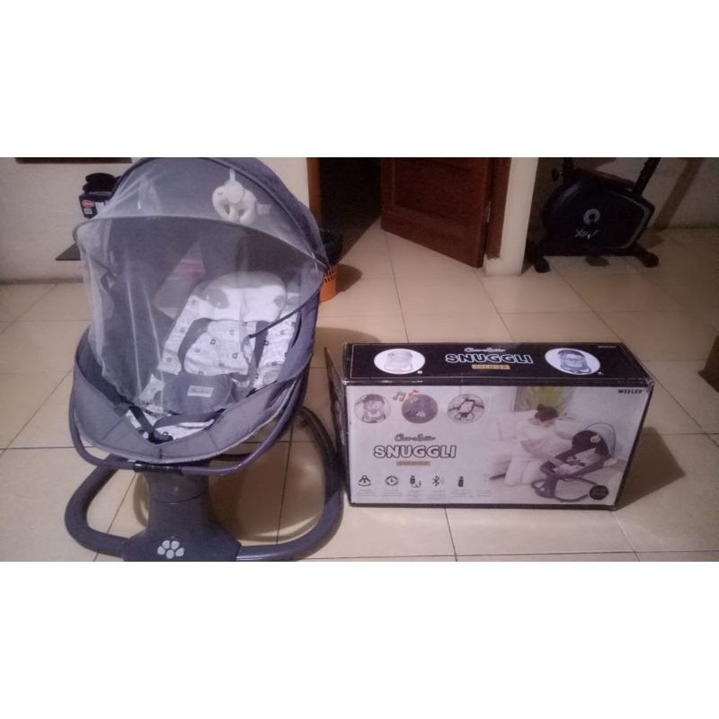 Bouncer Coco Latte Snuggli Premier Preloved Babyswing Snuggli Coco latte second