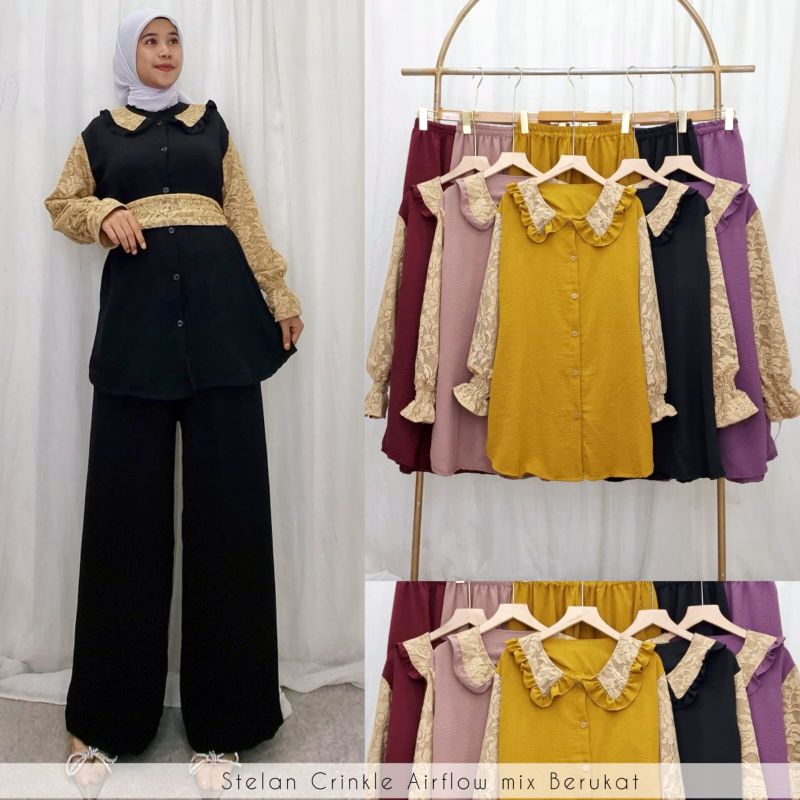 REVA SET CRINKLE PREMIUM MIX BROKAT LD 110 // REVA SETELAN CRINKLE BROKAT TERBARU // REVA ONE SET CR