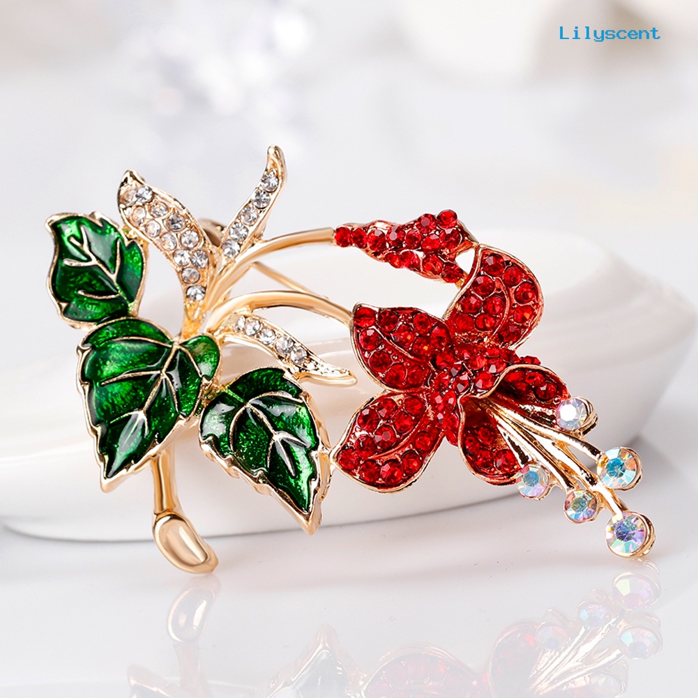 [LS] Pernikahan Pengantin Berlian Imitasi Enamel Bunga Bros Pin Fashion Perhiasan Aksesori