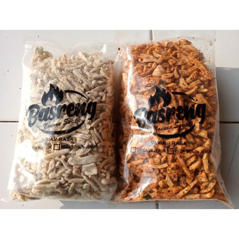 

Basreng daun jeruk 500gr rasa pedas dan ori Nouna sariti