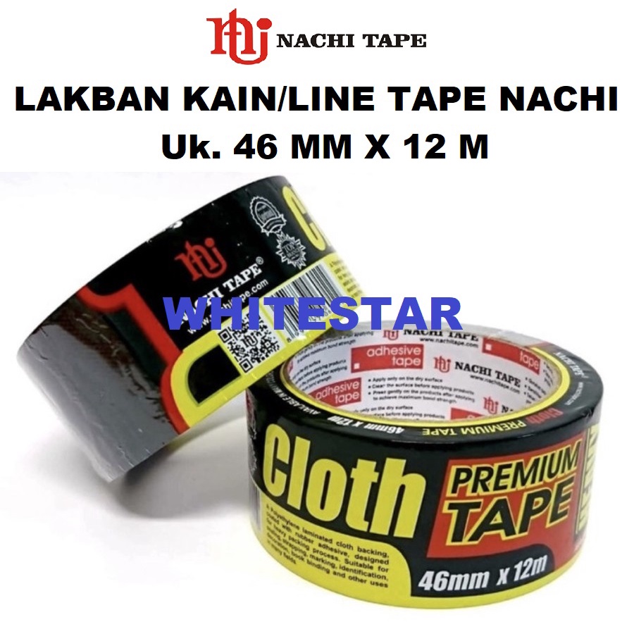 

lakban / isolasi linen / cloth tape kain hitam nachi 2"- 46 mm x 12 m