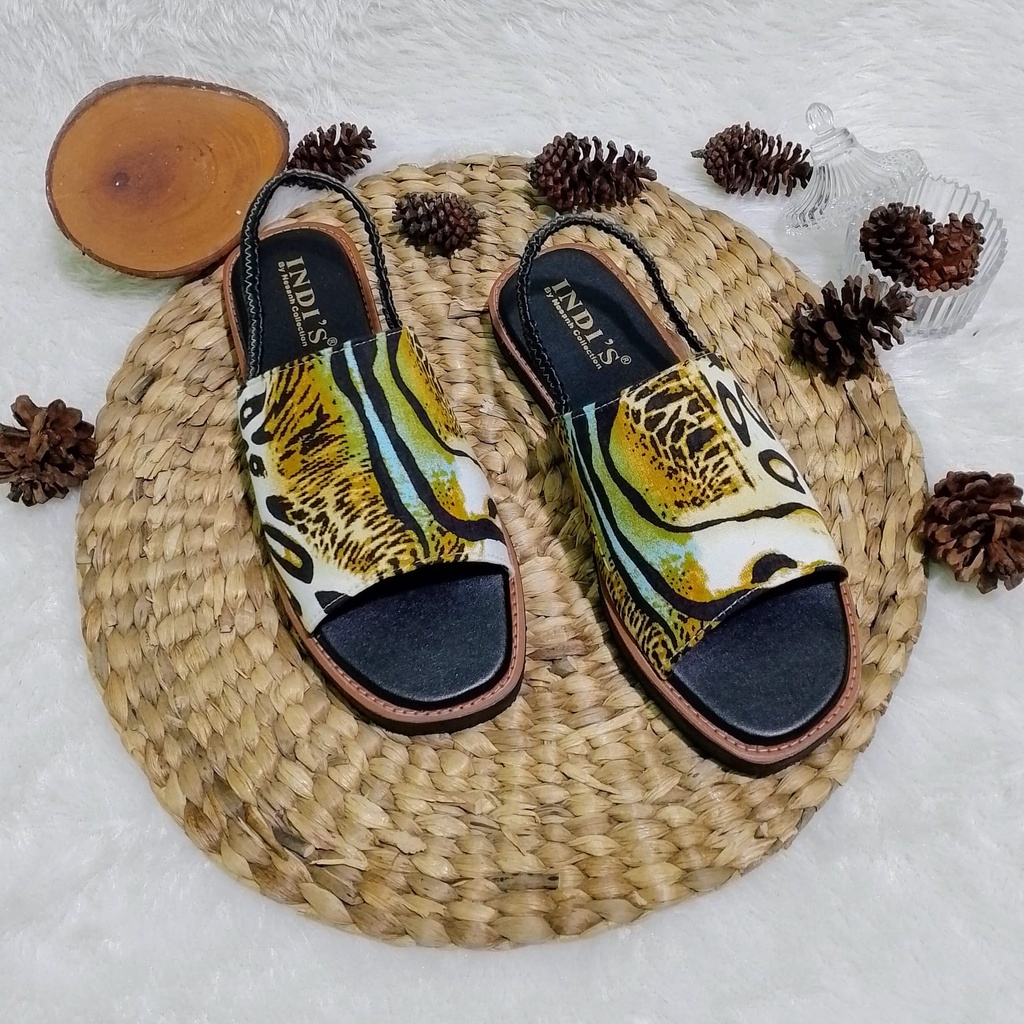 Sepatu Sendal Wanita Kekinian Sandal Wanita Platform Nesanh - Selena On Leopard