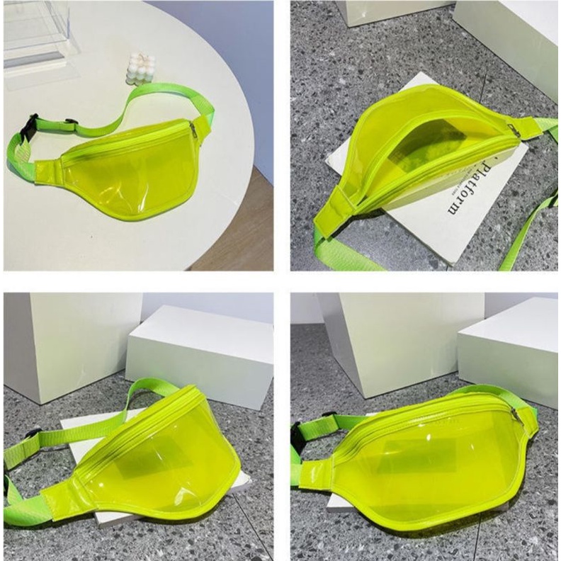 Waterproof Concert Waist Bag Transparent Clear Jelly BumBag Tas Konser Tas Pinggang