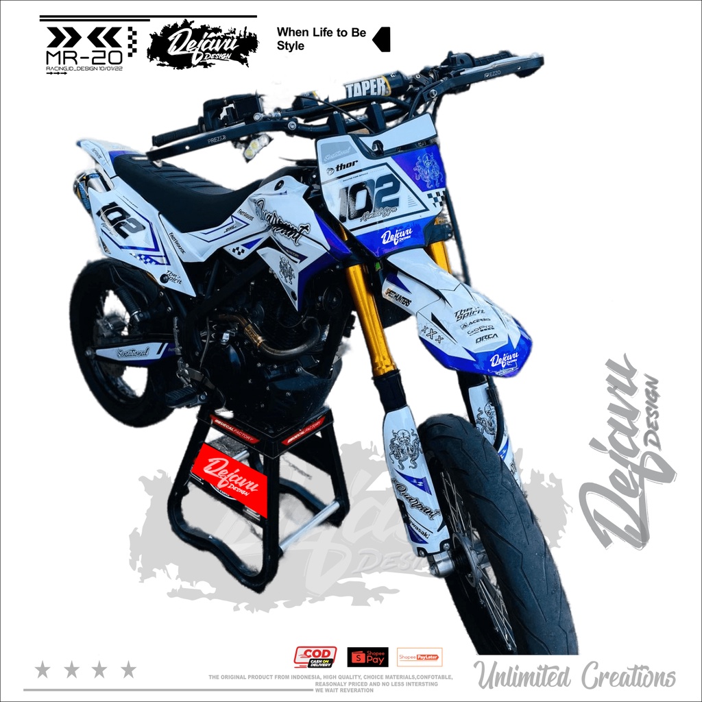 Jual DECAL STICKER MOTOR KLX DTRACKER/KLX BF/KLX GORDON/KLX OLD/CRF 150