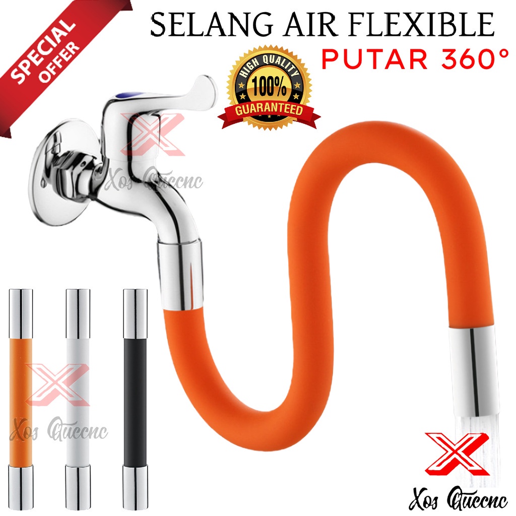 [XOQ] SELANG AIR FLEKSIBEL 360° 1/2 INCI DRAT / SAMBUNGAN KRAN AIR WC / SAMBUNGAN KRAN AIR WASTAFEL SELANG / SELANG PIPA SAMBUNGAN KRAN