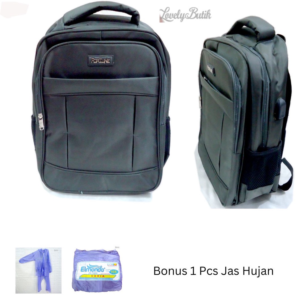 Promo Gratis Jas Hujan Untuk Pembelian Tas Ransel Sekolah Anak SMP SMA Cewek Cowok Premium Bag Bagpack Import Kekinian Model Terbaru Dengan Kode Kunci BONUS Kabel USB + Rain Cover Tas - Lovelybutik