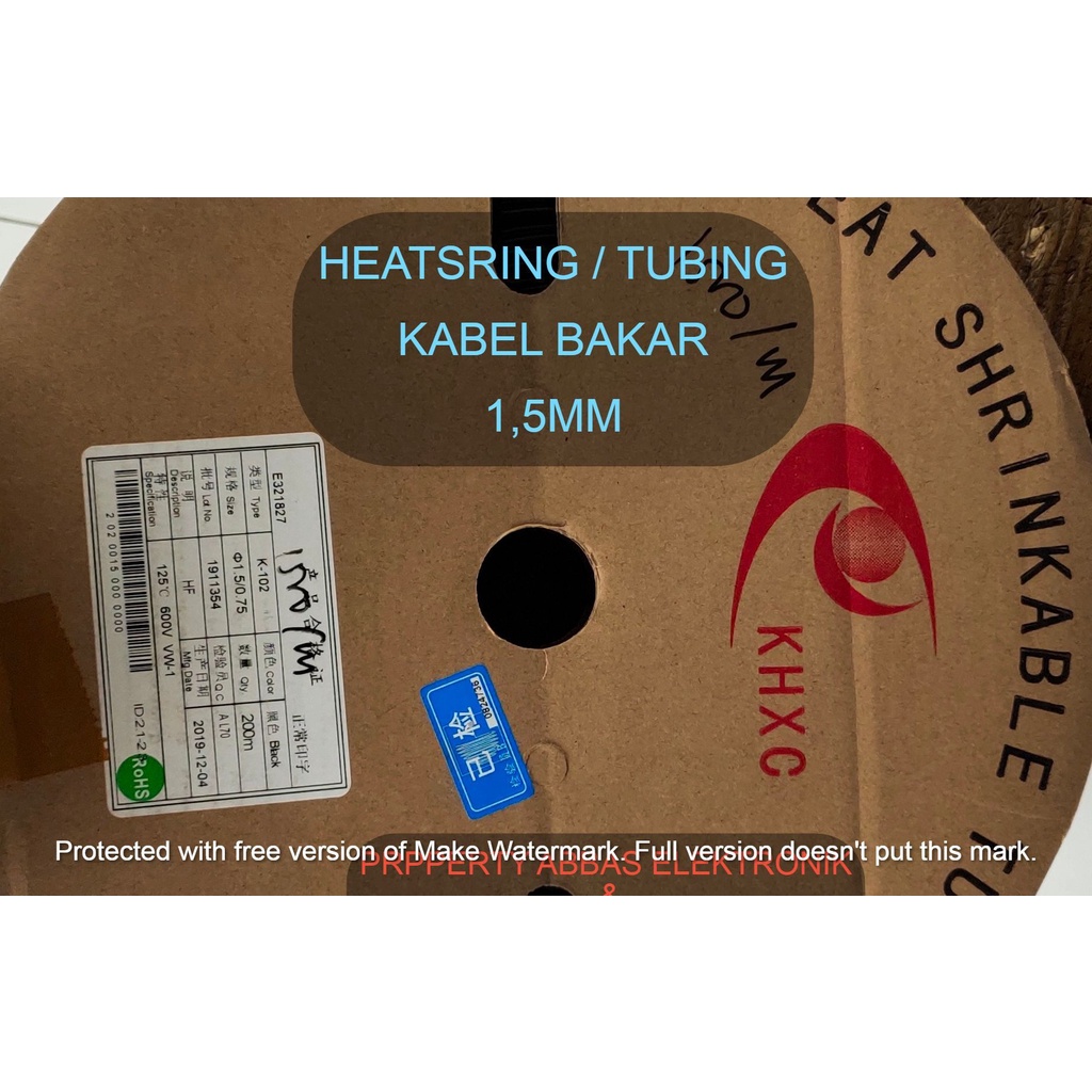 HEATSRING TUBING  SOLASI BAKAR KABEL BAKAR HEAT SRING HEATSRINK 1,5MM 1.5MM 1,5 MM 1.5 MM