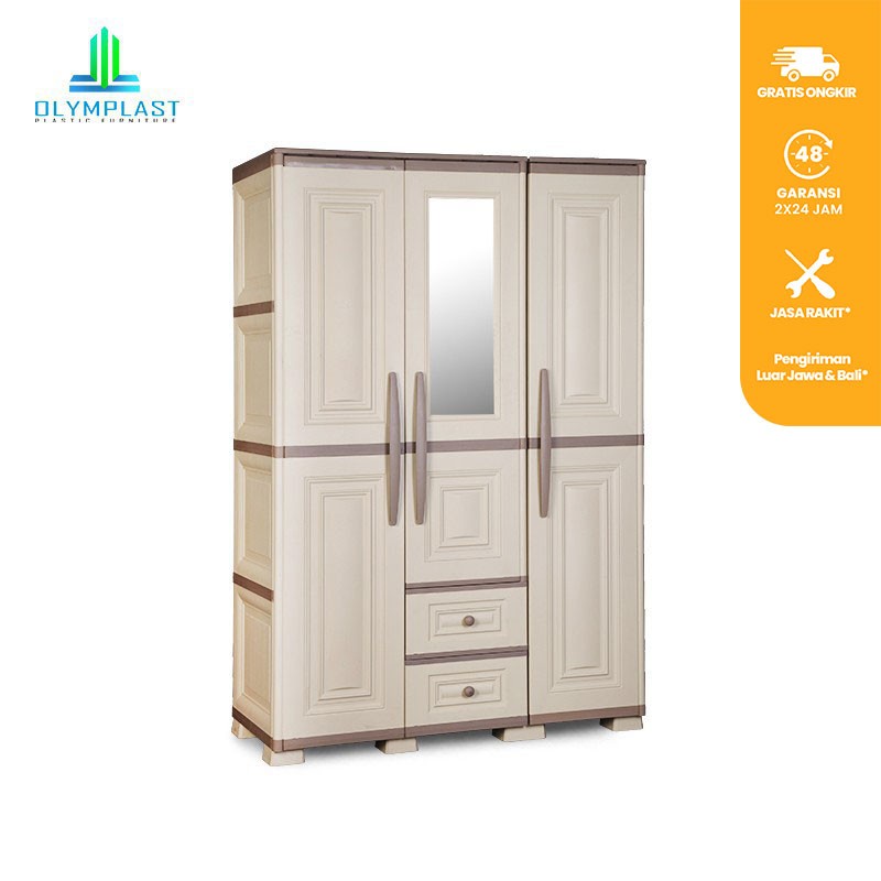 OLYMPLAST OTC MODERN 3P LEMARI PLASTIK LEMARI PAKAIAN 3 PINTU KHUSUS BATAM