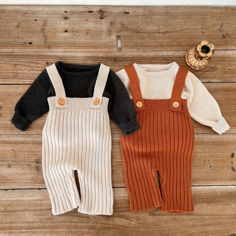 Mitu TOP Knit Overall baju dan overall set