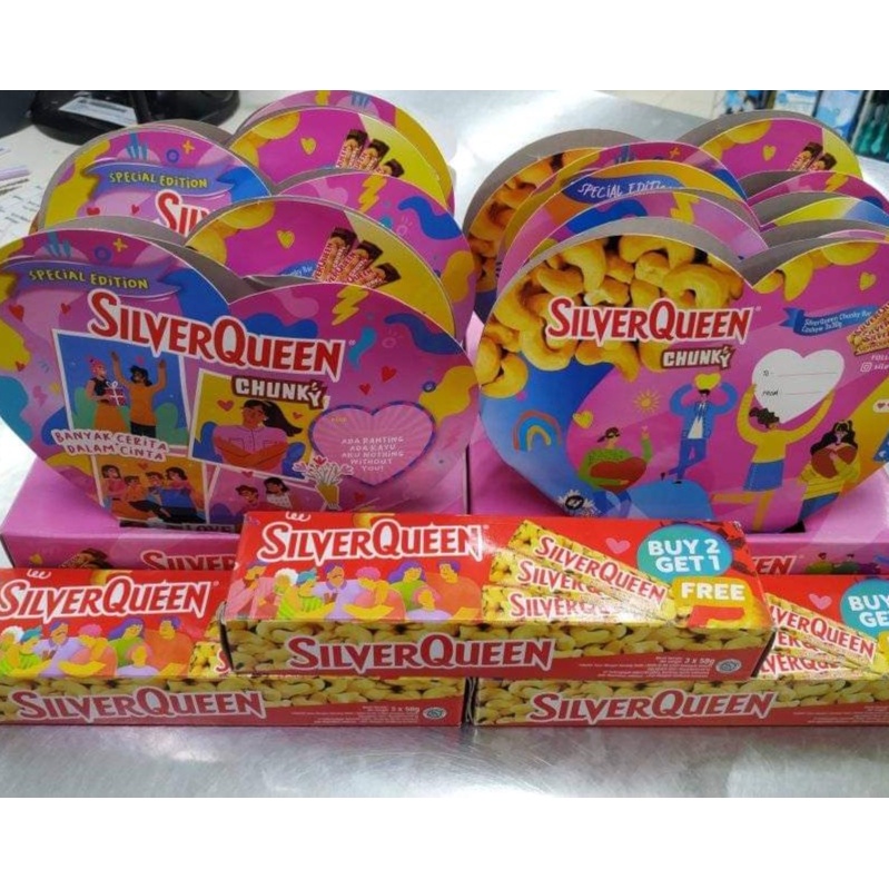 

Silverqueen Chunky Bar Love 3x30gr / silver queen 58gr / Silverqueen b1g1 / Chunky bar / coklat valentine