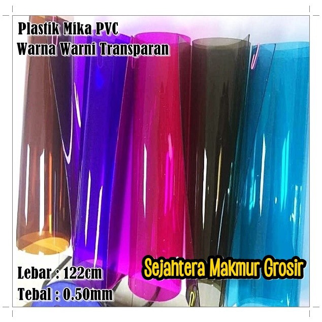Plastik Mika Lentur Warna Warni PVC Flexible Tebal 0.50mm Lebar 122cm