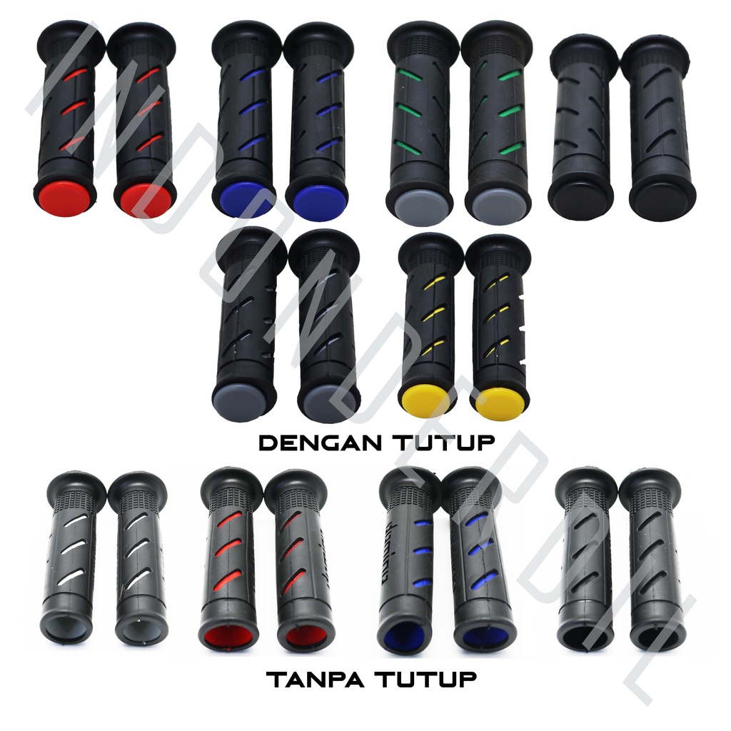 Handle-Hand Grip-Fat-pad Assy-Handfat-Handpad-Handgrip-Handlegrip Sisik-Garis Domino Motor Variasi Universal-Untuk Semua Jenis Motor Merk Domino Merah-Biru-Hijau-Abu-Hitam-Kuning