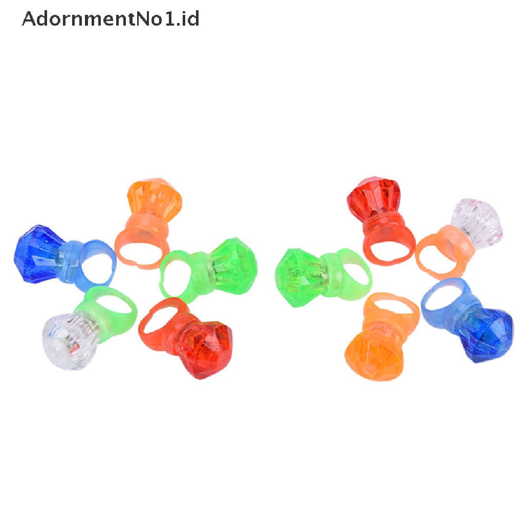 [AdornmentNo1] 5pcs LED Berkedip Cincin Jari Shiny Pesta Anak Menyala Glow in the dark Rings [ID]