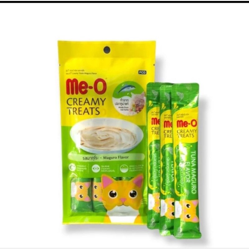 Snack kucing Meo Creamy Treats MAGURO 60GR(4X15) MEO liquid