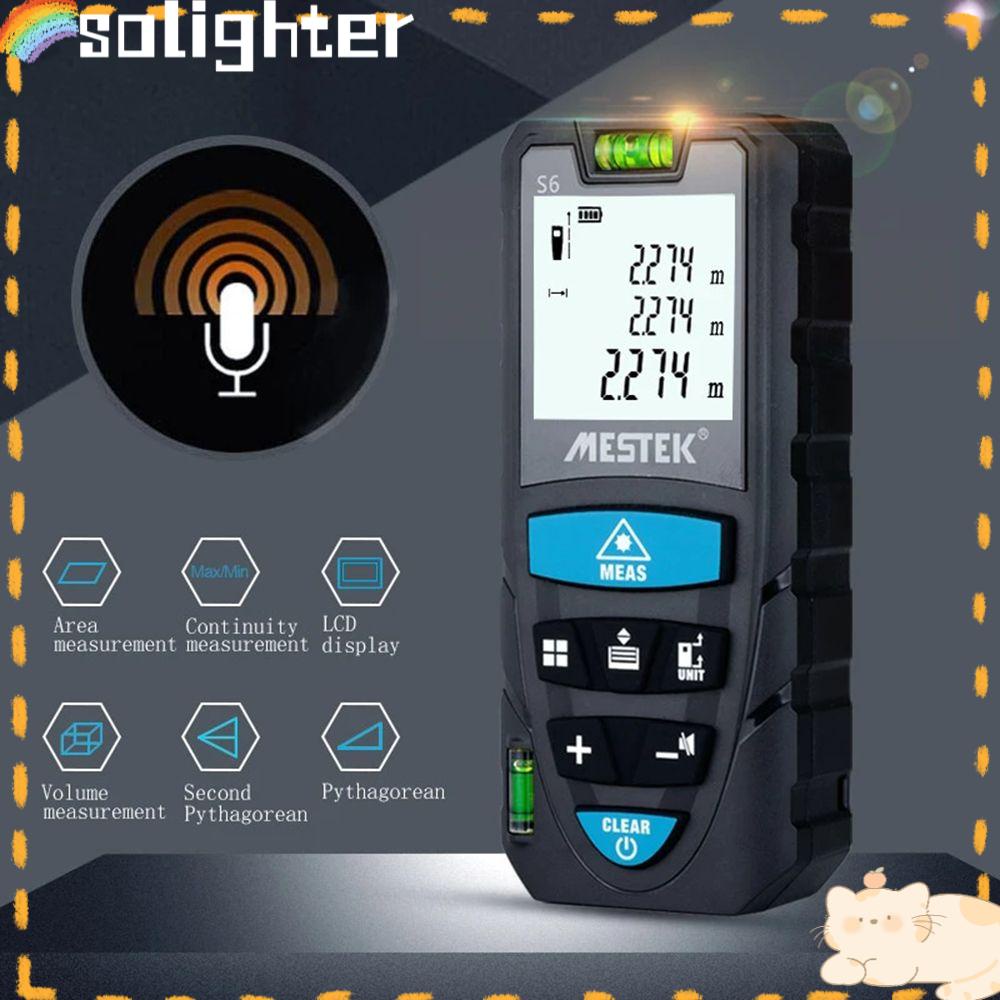 Solighter Distance Meter Alat Ukur Portabel 50M 70M 100M Penggaris Digital