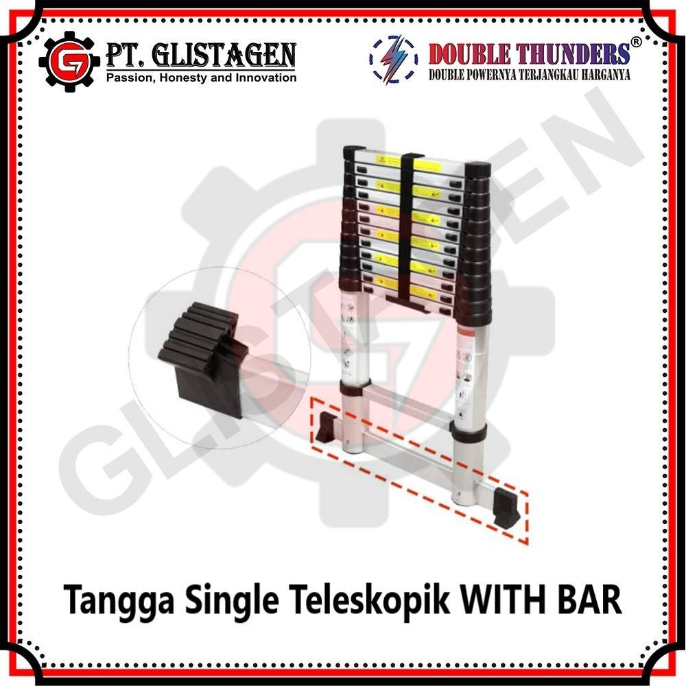 TANGGA LIPAT SINGLE TELESKOPIK 3.8M WITH BAR