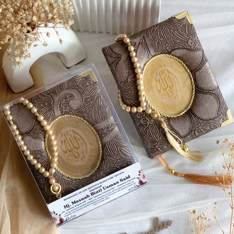 PAKET BUKU YASIN DAN TASBIH PREMIUM  / CETAK YASIN HARD COVER OSCAR / BUKU YASIN HARD COVER / SOUVEN