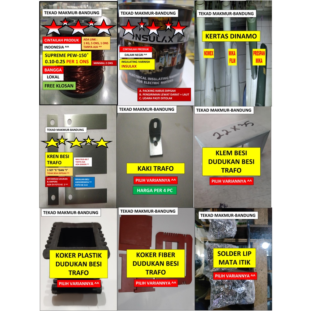 Tabel Informasi : keren besi trafo a