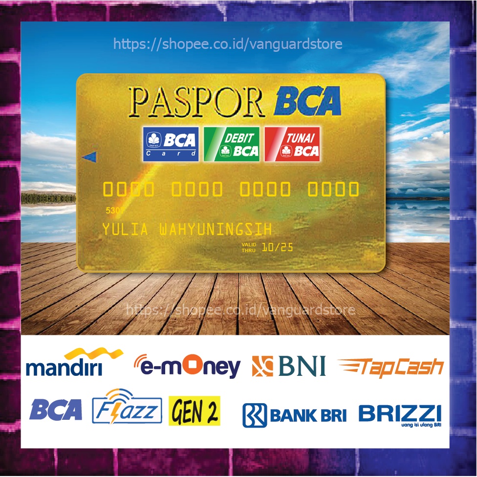 KARTU E MONEY E TOLL KARTU BCA CARD DEBIT CREDIT EMONEY MANDIRI FLAZZ BCA BNI TAPCASH BRIZZI BRI - 1 SISI