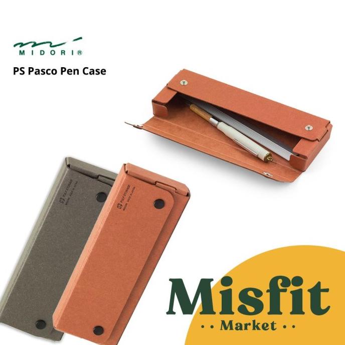 

MIDORI PASCO PEN CASE PENCIL TEMPAT KOTAK PENSIL KERTAS PULP PAPER UH654OIK