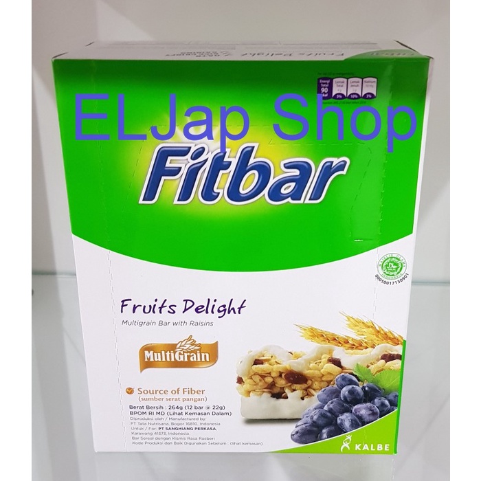 

[BISA COD] Fitbar Multi Grain Cereal Bar by Kalbe Isi 12Pcs (@22gr) - Fruits