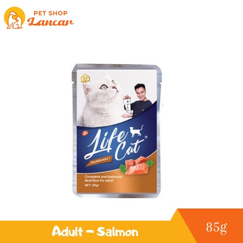 Life Cat Pouch Adult Salmon Makanan Kucing Basah 85gr