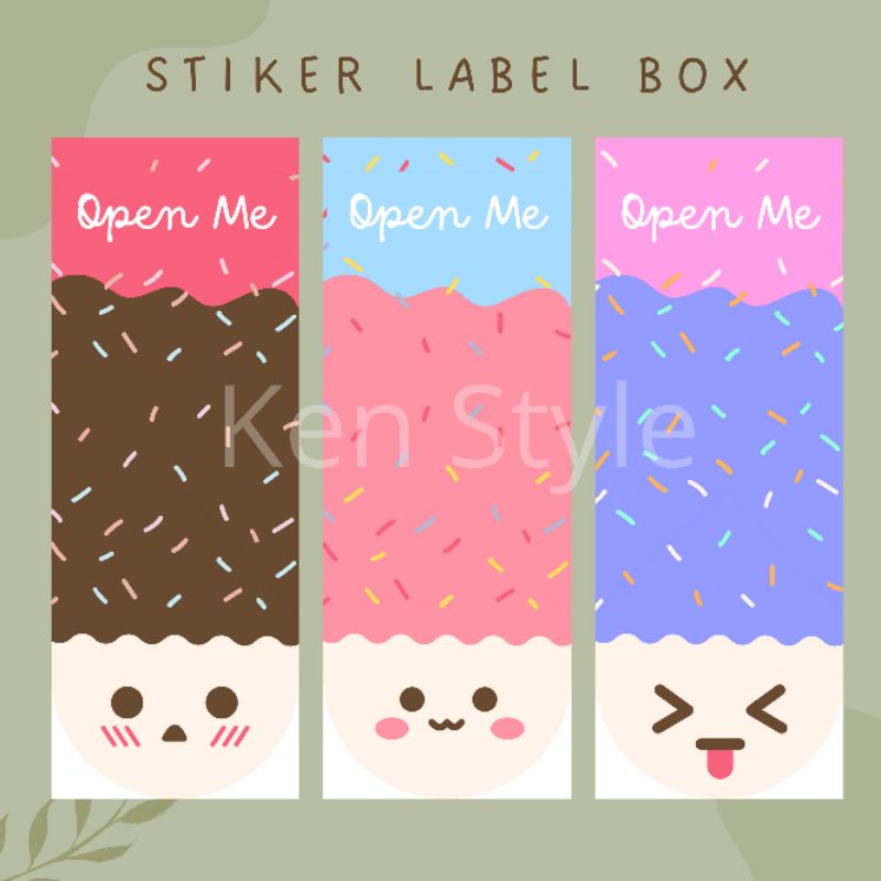 

30pcs Stiker Segel Box Ice Cream / Label Box
