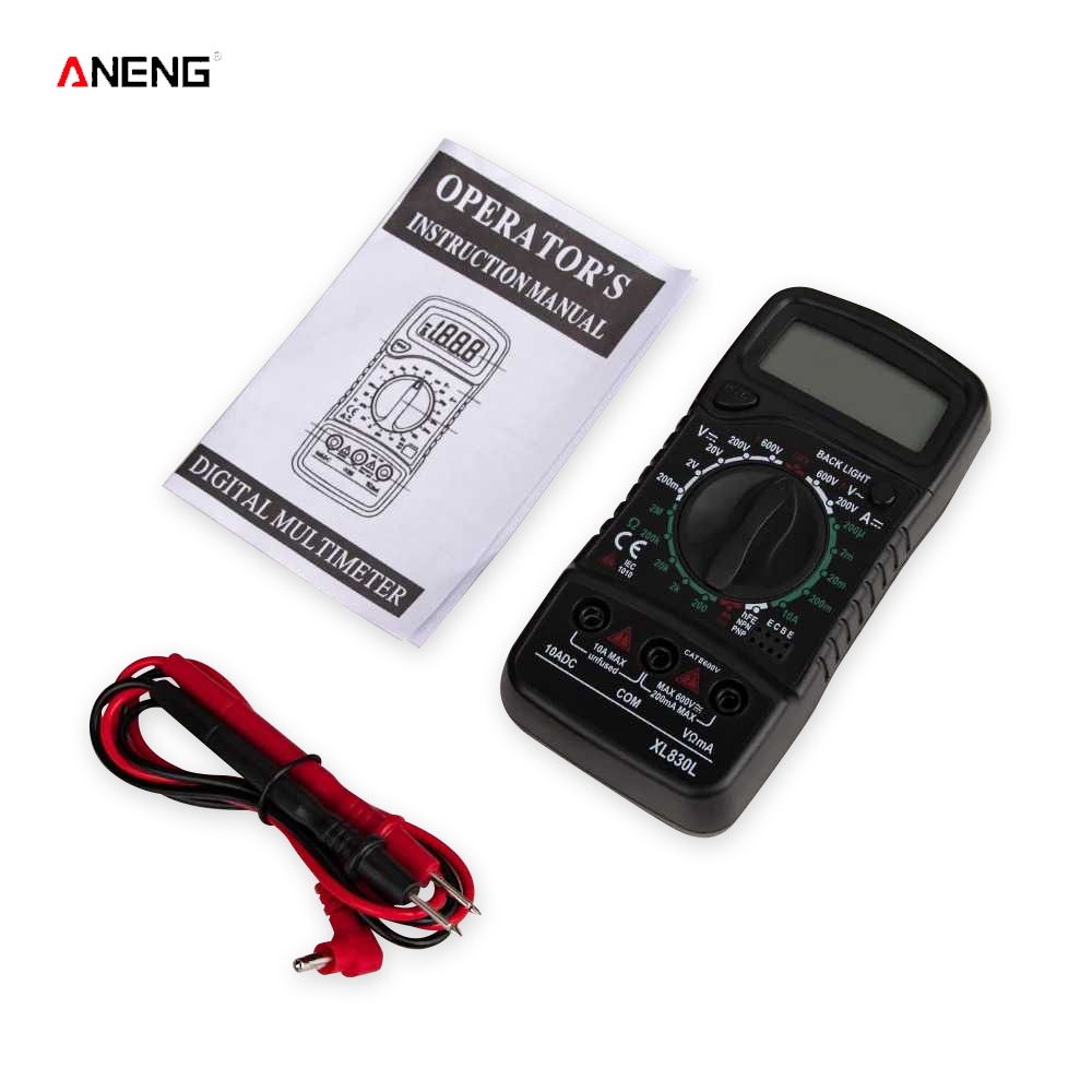 ANENG Digital Multimeter Voltage Tester - XL830L - Black