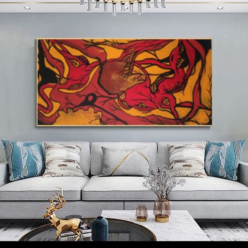 lukisan kanvas abstrak