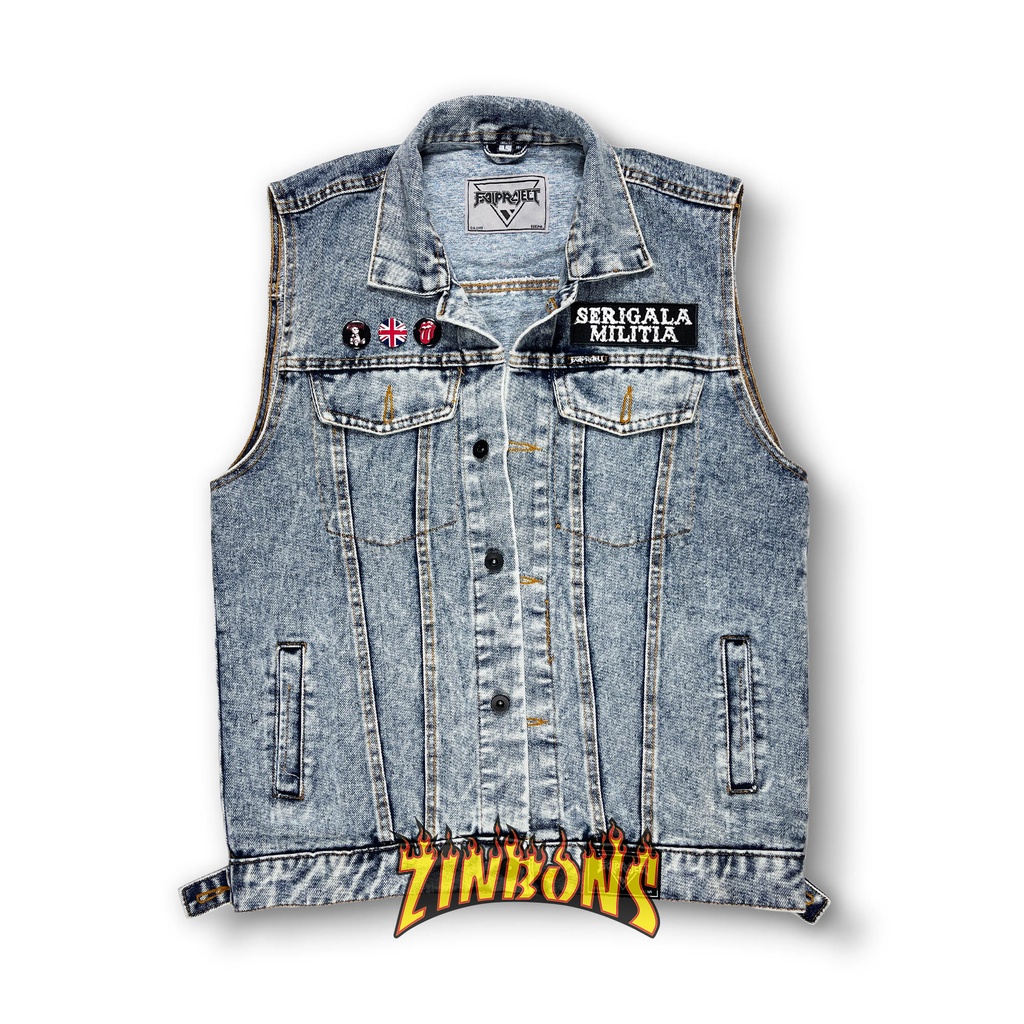 ROMPI JEANS ROMPI DENIM ROMPI MUSIK ROMPI TEMPELAN PATCH BORDIR