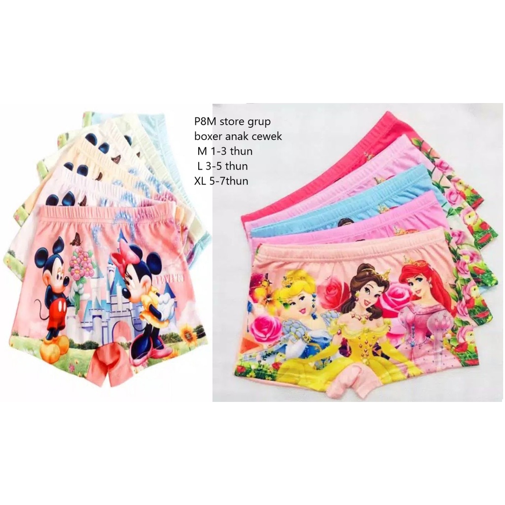 Boxer Pop anak cewek  6pcs essen /size M L XL /Good quality