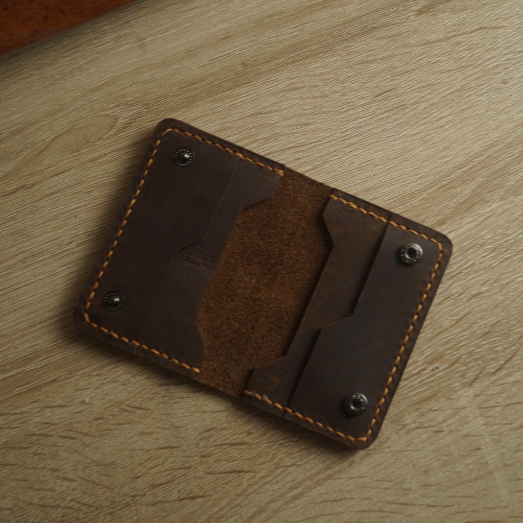 Crazy Horse Bifold Card Holder - Oddys Leather