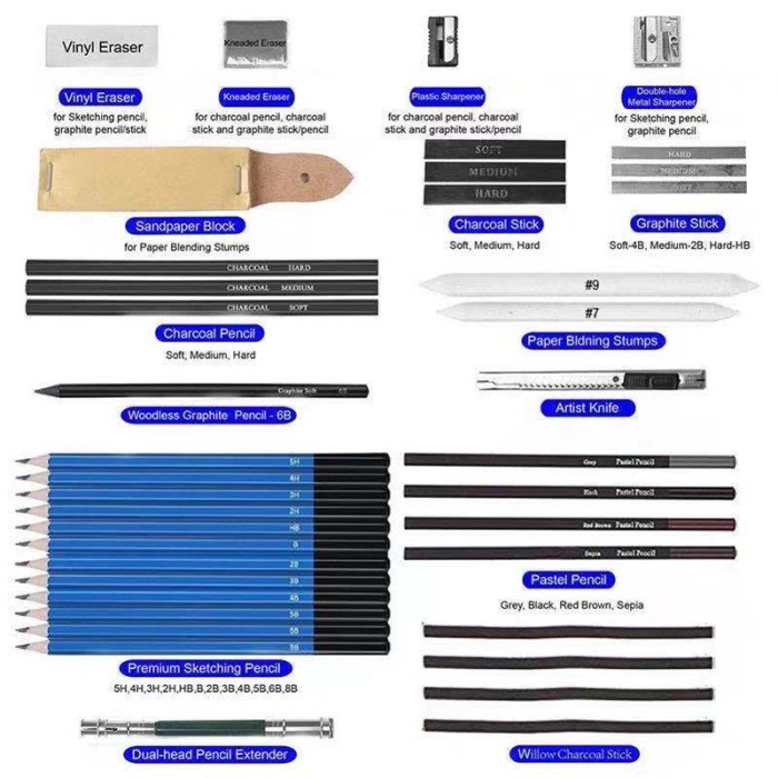 

Terlaris ✨ -33 pcs/set gambar siswa / sketsa pensil penghapus set - 33pcs/set- 2.1.23