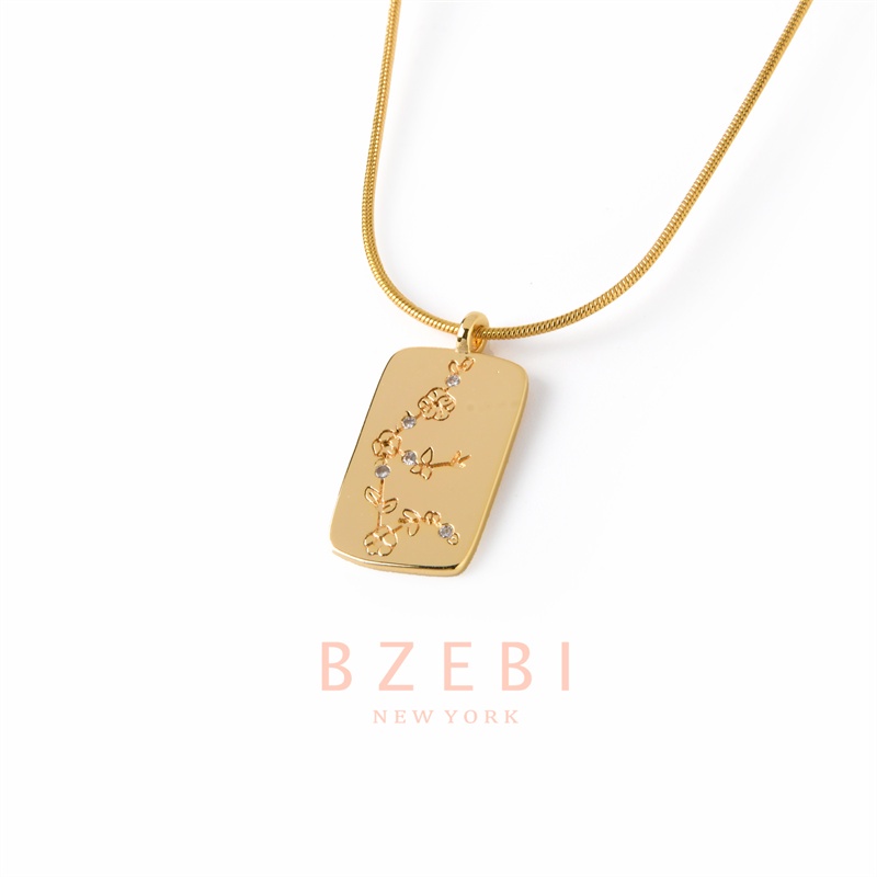 Bzebi Kalung Emas 18k, Kalung Baja Titanium, Kalung Liontin Berlian, Anti Karat, Aksesoris Fashion Wanita, Perhiasan Gaya Korea, Hadiah Ulang Tahun Dengan Kotak Eksklusif 829n