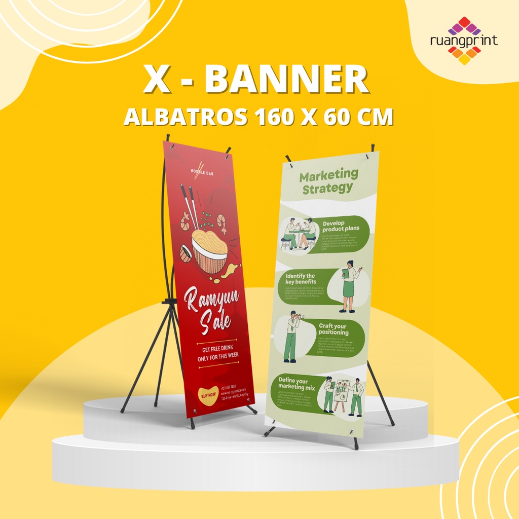 x banner 60 x 160 / x banner bahan albatros / cetak x banner / x banner wisuda / x banner graduation